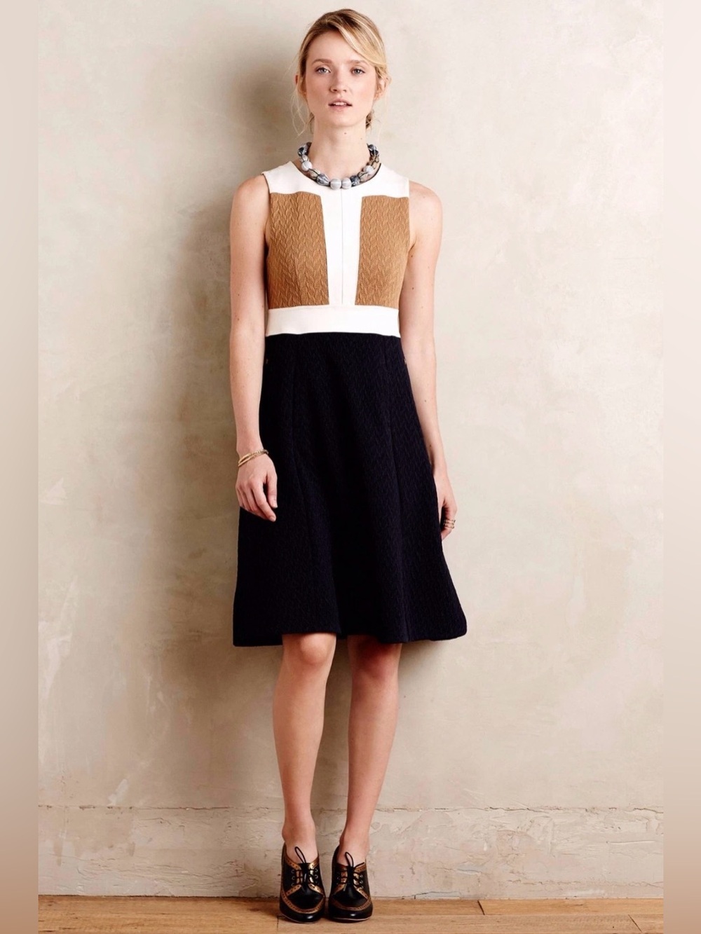 Anthropologie / Maeve | Cabled Colorblock Sweater Dress, size 0